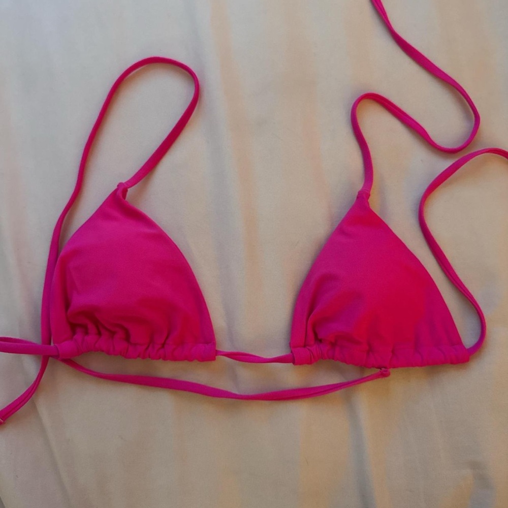 Vibrant Pink Triangle Bikini Top